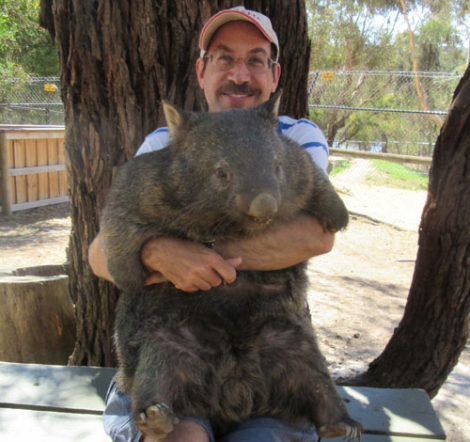 Andy Podolsky ’88 holds a wombat